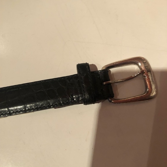 Classic Polo Ralph Lauren black American Alligator belt with 925 sterling buckle - Picture 3 of 10